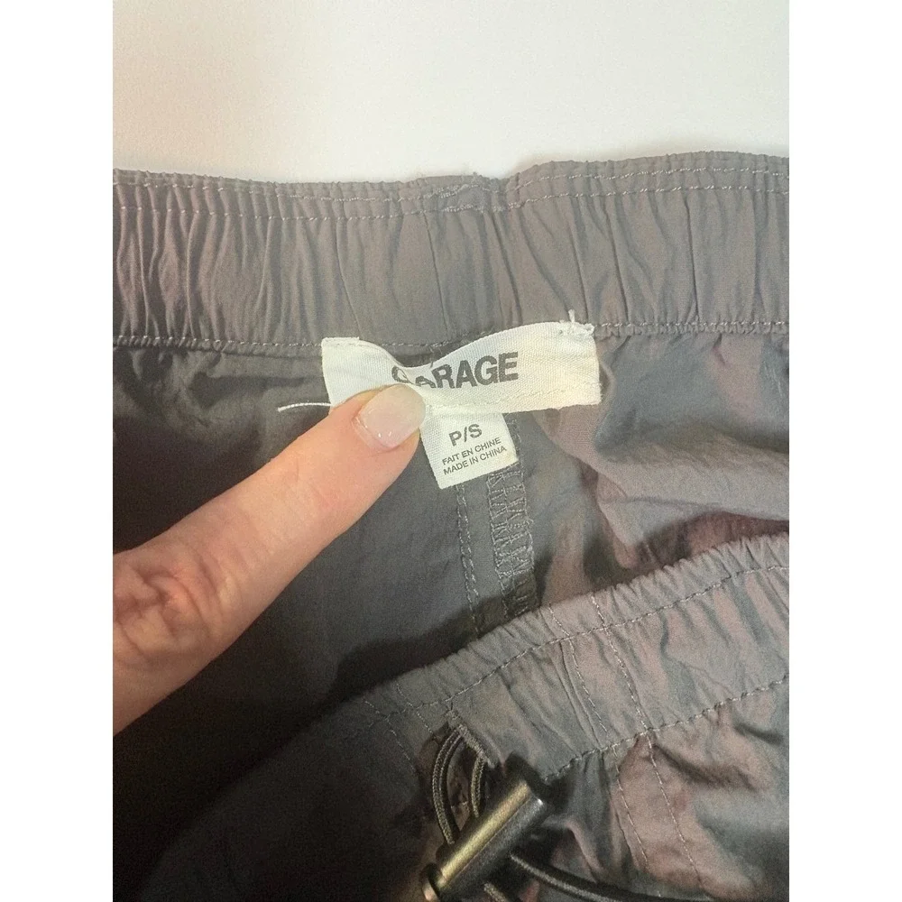 Garage Grey Nylon Cargo Parachute Pants Utility Gorpcore Streetwear Small
